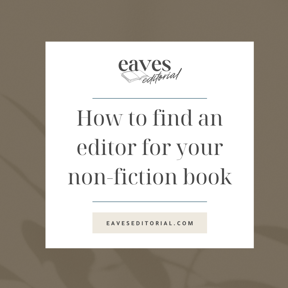Find an editor for your non-fiction book